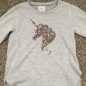 Gray unicorn sweater